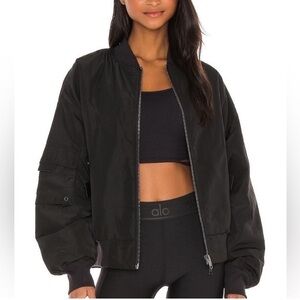 Alo It Girl Bomber Jacket Oversized Black Medium